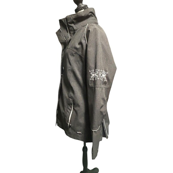 Kerrits Hight Tail Waterproof Rain jacket Black. Zip Pockets Adjustable Snaps LG - Picture 7 of 15